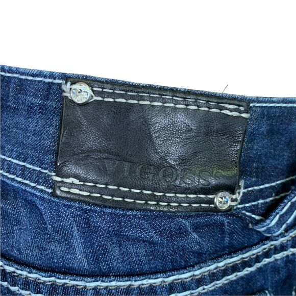 Vigoss Womens Skinny Denim Blue Jeans Dark Wash Embroidered Jeweled Size 1 26 - Picture 9 of 16